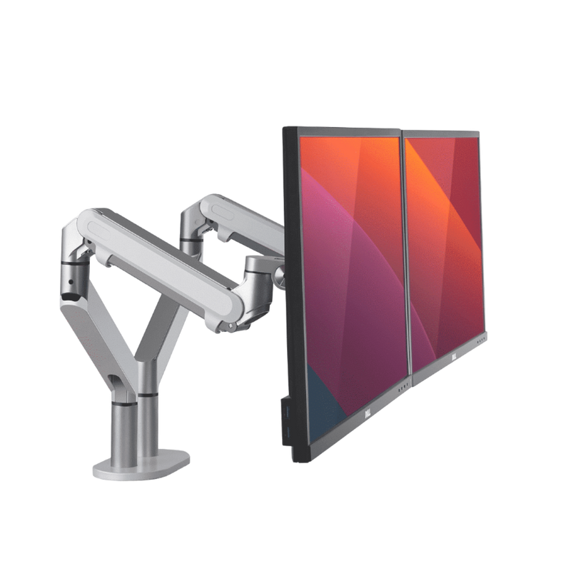 Alberenz® Braccio Doppio per Monitor con Molla a Gas Argento