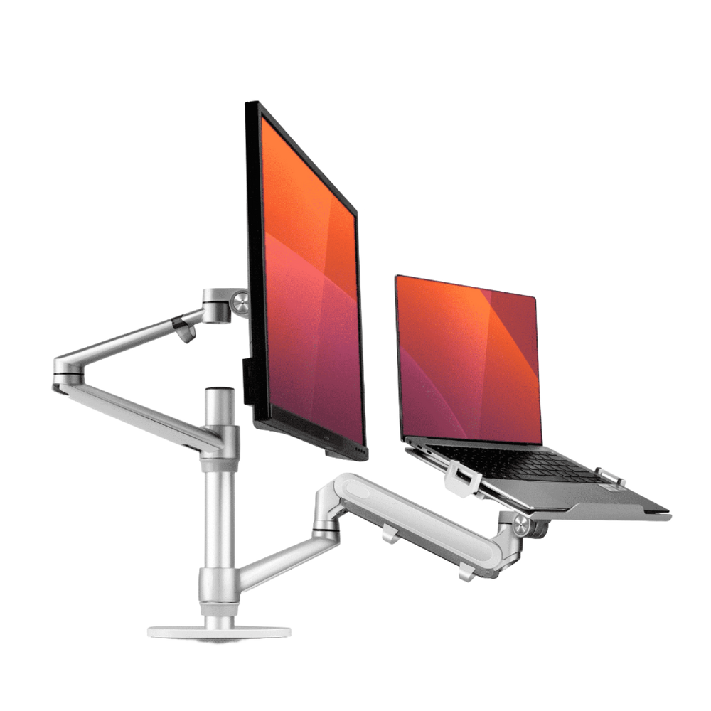Alberenz® braccio per monitor laptop con molla a gas argento