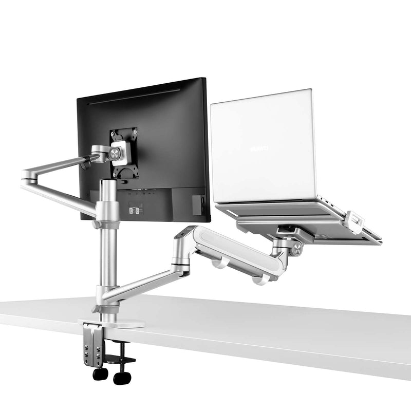 Alberenz® braccio per monitor laptop con molla a gas argento