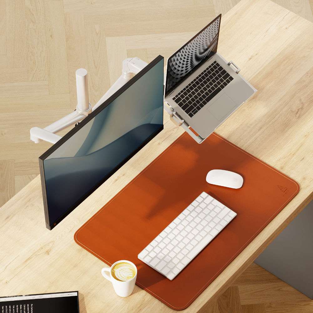 Alberenz® braccio per monitor laptop con molla a gas argento