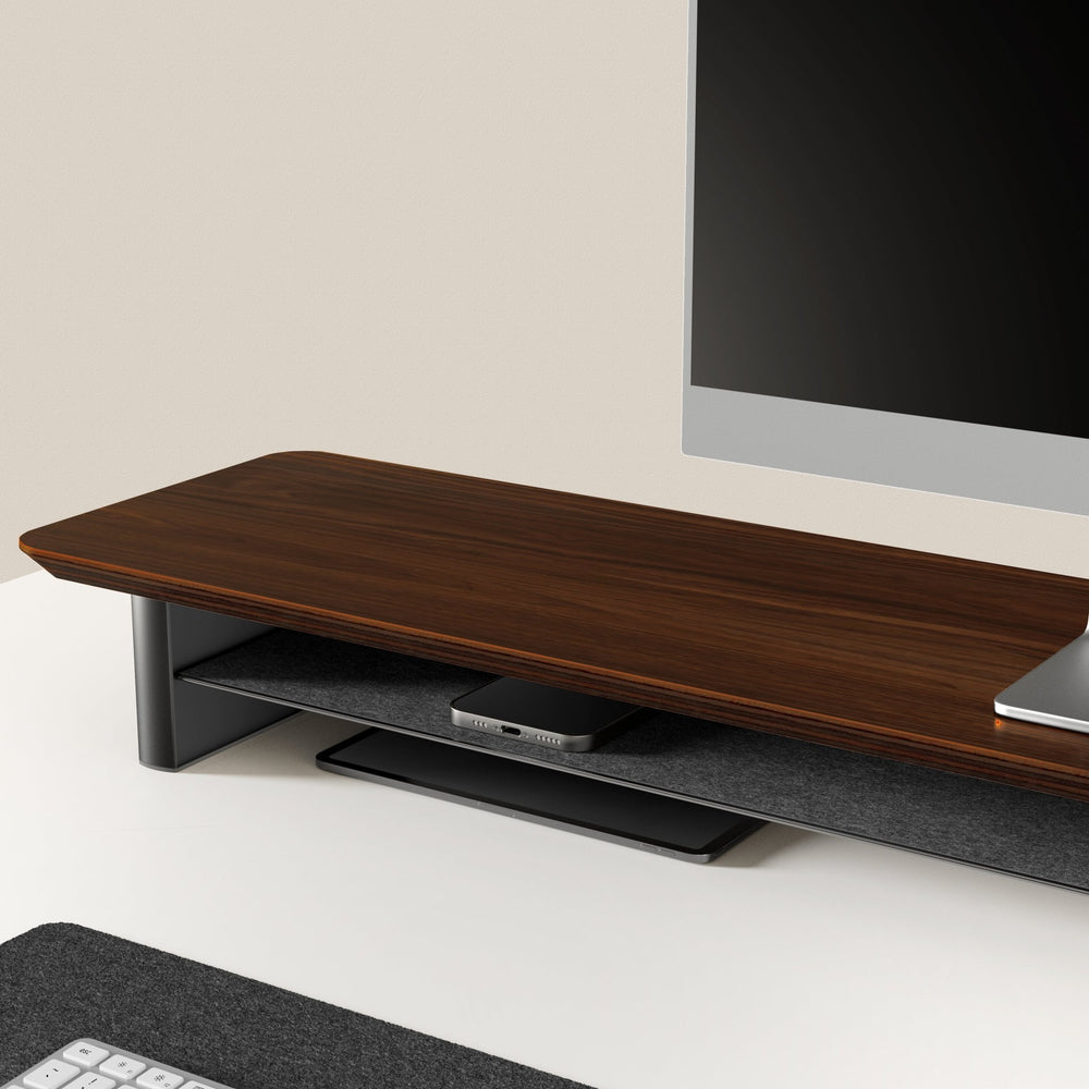 Alberenz® Supporto per monitor in legno di noce - 2 monitor