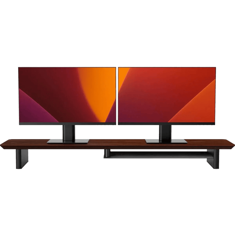 Alberenz® Supporto per monitor in legno di noce - 2 monitor