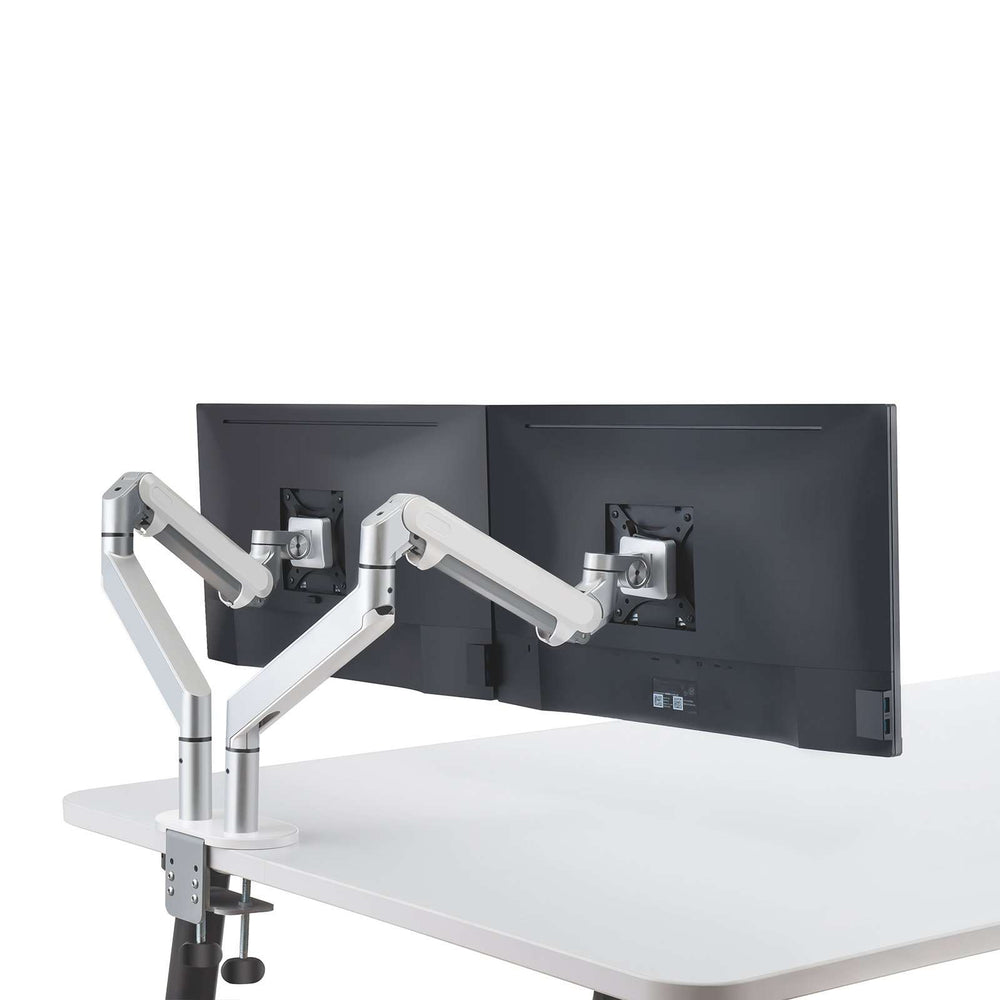Alberenz® Braccio Doppio per Monitor con Molla a Gas Argento