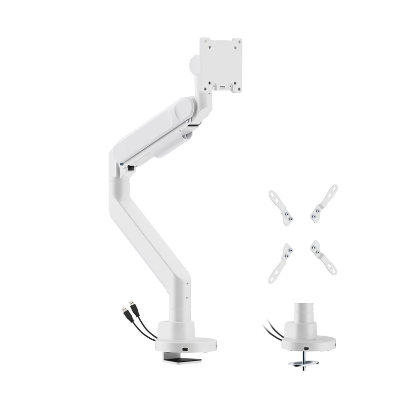 Alberenz® Supporto per monitor a molla a gas resistente bianco (fino a 57 pollici)