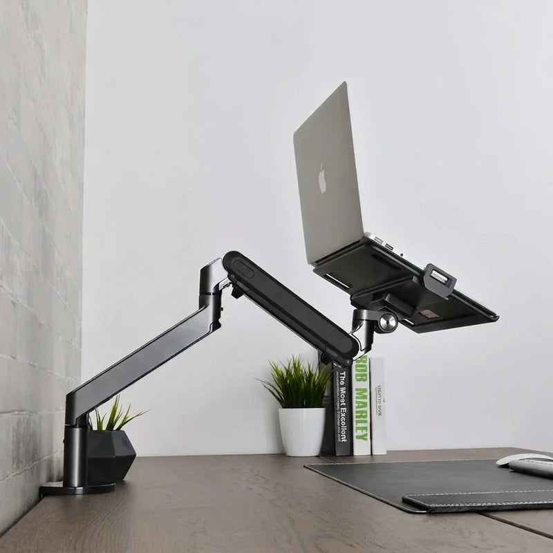 Alberenz® Braccio per Laptop a Molla a Gas - Grigio Scuro