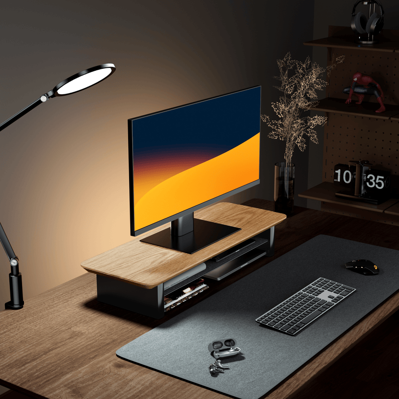 Alberenz® Supporto per monitor in legno di quercia - 1 monitor