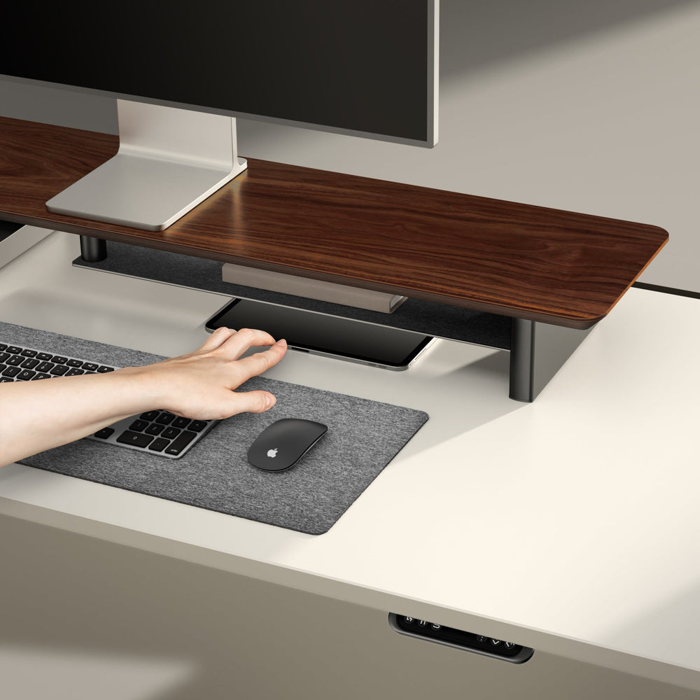 Alberenz® Supporto per monitor in legno di noce - 2 monitor