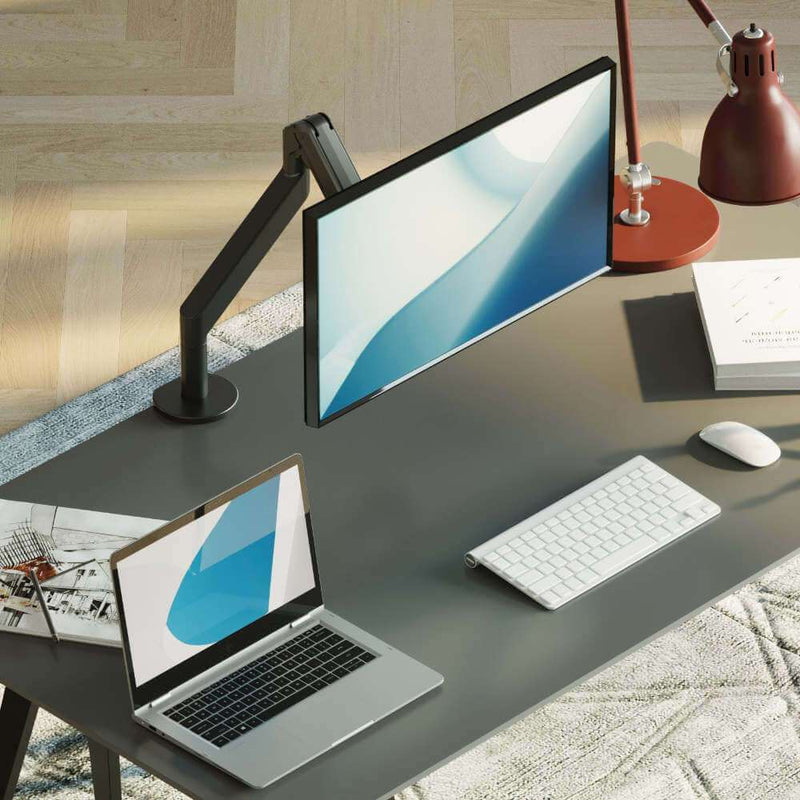 Alberenz® Braccio Singolo per Monitor a Molla a Gas Grigio Scuro